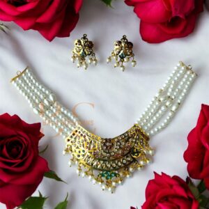 Punjabi Jadau Jewellery Set with Earrings